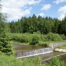 Widok na rzekę Wisła w Wiśle